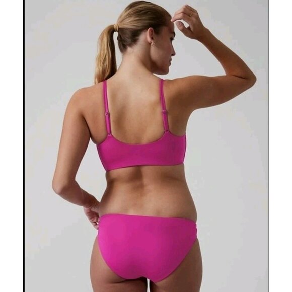 Athleta Bikini Bathing Suit Swim Set Swimsuit Pink M Medium Electric Fuschia - Picture 3 of 13
